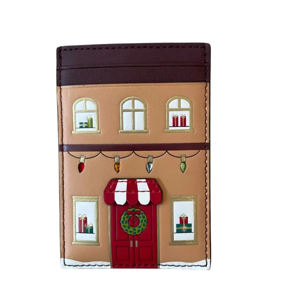 Kate Spade New York Oh What Fun Gingerbread House Small Slim Cardholder NEW